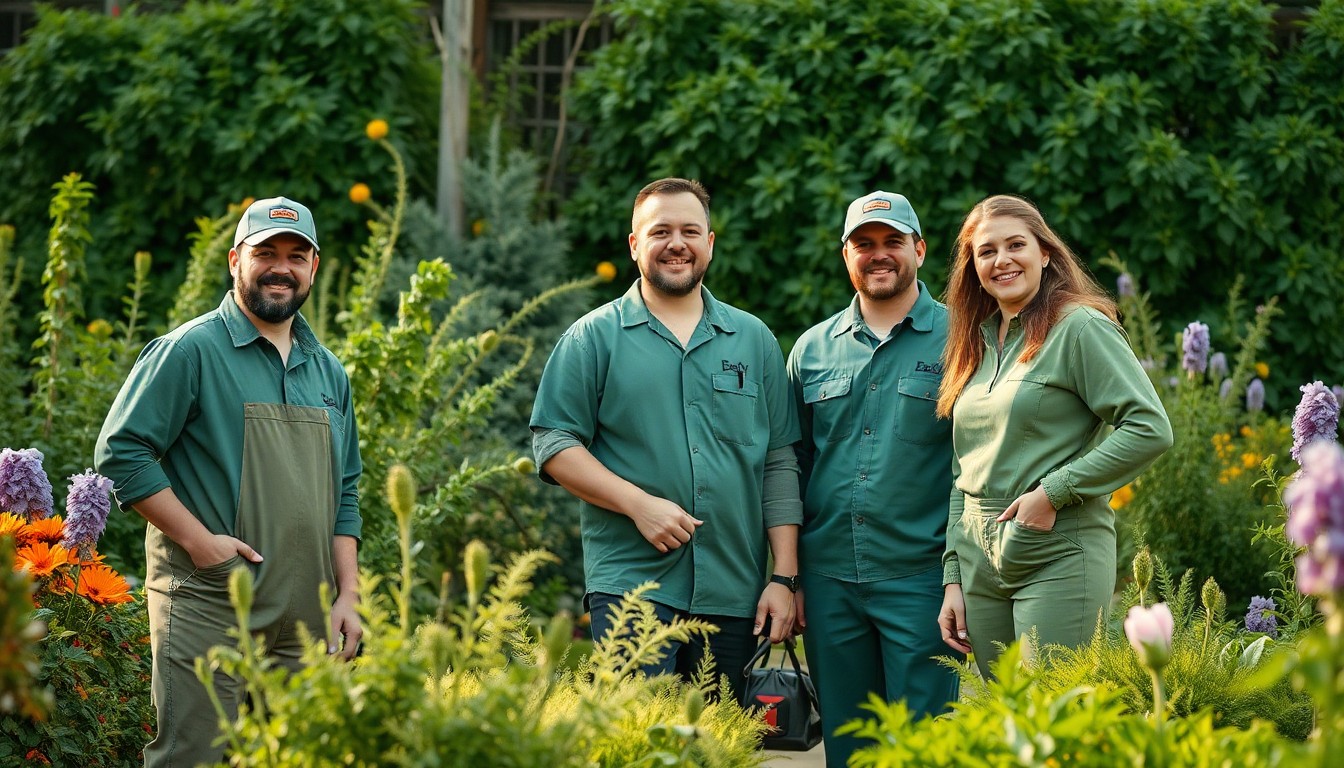 Das Grünwerk-Team bei der Arbeit im Garten in Senden